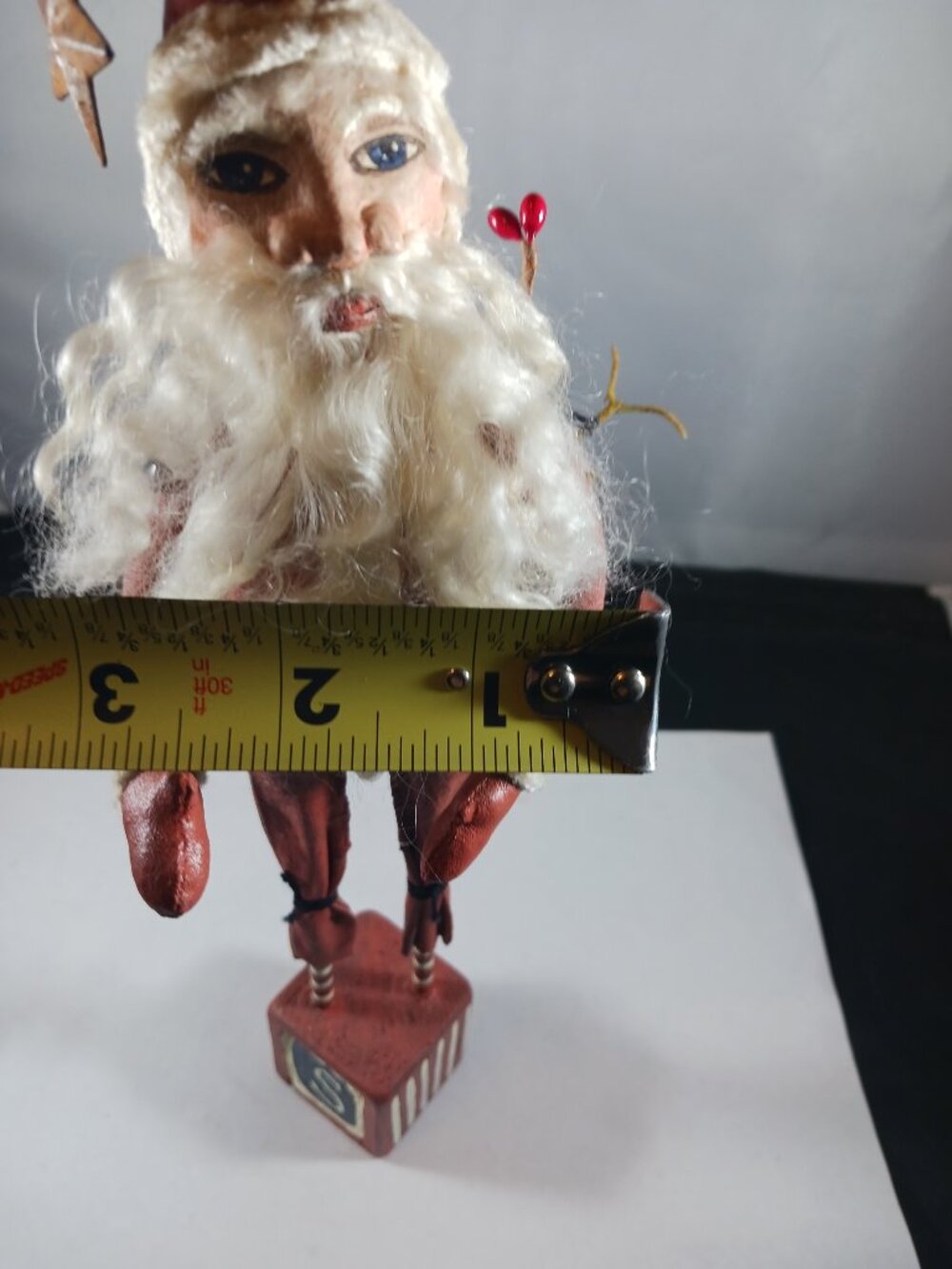 Handmade Santa Art Doll Primitive Style Collectable Keepsake - Picture 9 of 10